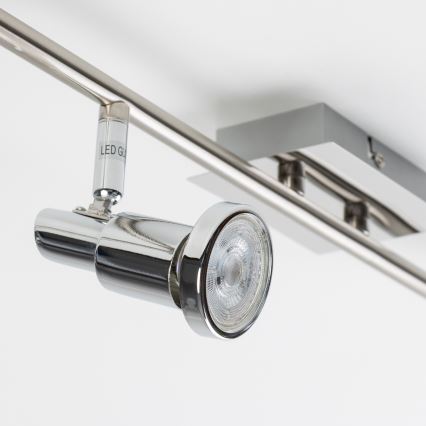 LED Spotlight 6x GU10 / 5W / 230V – Polished Chrome