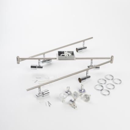 LED Spotlight 6x GU10 / 5W / 230V – Polished Chrome