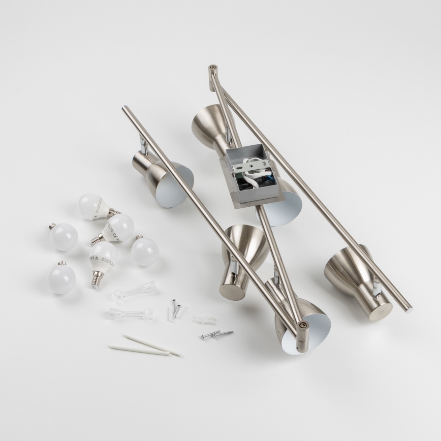 LED Spotlight 6xE14/5W/230V Matte Chrome