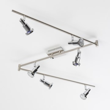 LED Spotlight 6xGU10/5W/230V Matte Chrome