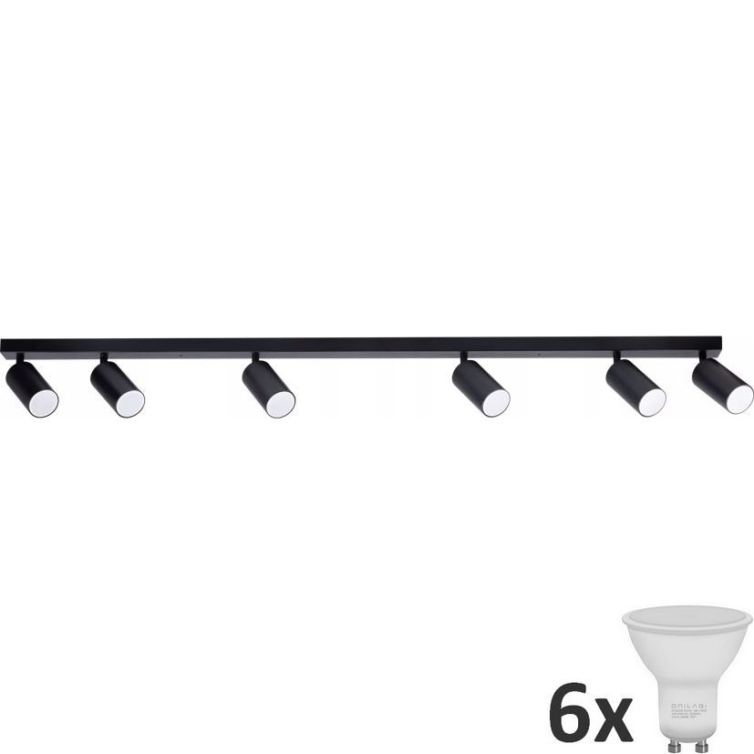 LED Spotlight ANGIE 6xGU10/6W/230V black