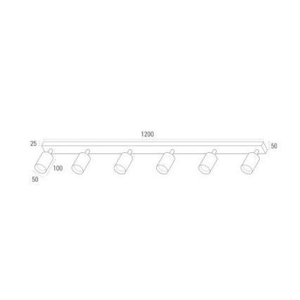 LED Spotlight ANGIE 6xGU10/6W/230V black