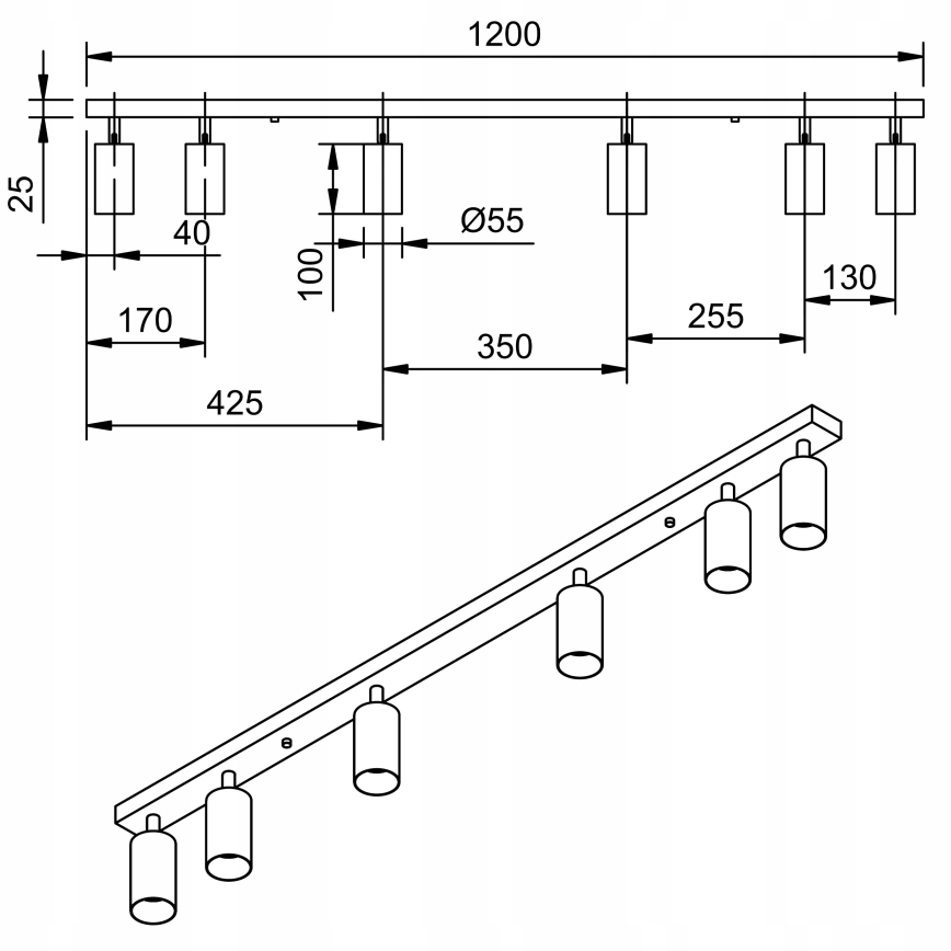 LED Spotlight ANGIE 6xGU10/6W/230V white