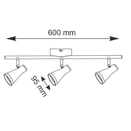 LED Spotlight BERG 3xLED/4,2W/230V black
