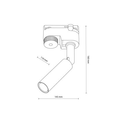 LED Spotlight for 1-phase rail system LAGOS 1xG9/3W/230V black