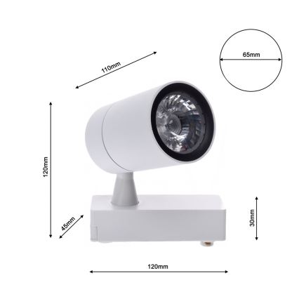 LED Spotlight for rail system TRACK LIGHT LED/7W/230V 4000K white