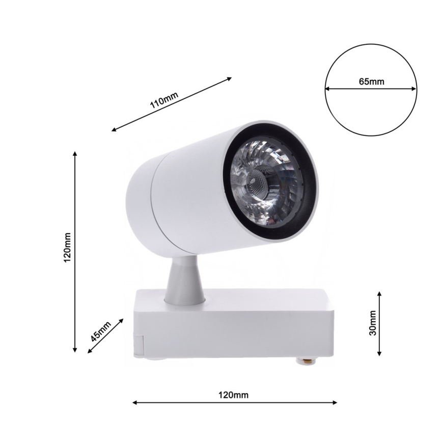 LED Spotlight for rail system TRACK LIGHT LED/7W/230V 4000K white