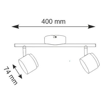 LED Spotlight KUBIK 2xLED/4,2W/230V black