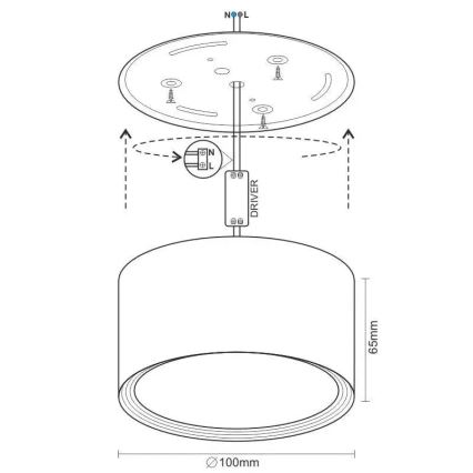 LED Spotlight LED/12W/230V 4000K d. 10 cm white