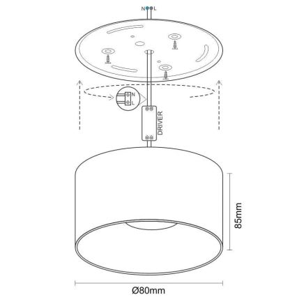 LED Spotlight LED/12W/230V 4000K d. 8 cm white