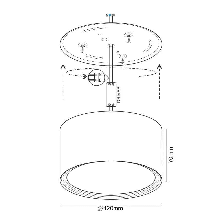 LED Spotlight LED/14W/230V 4000K d. 12 cm white