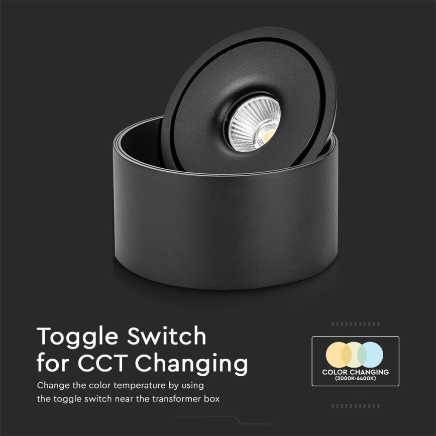LED Flexible spotlight LED/28W/230V 3000/4000/6400K CRI 90 black