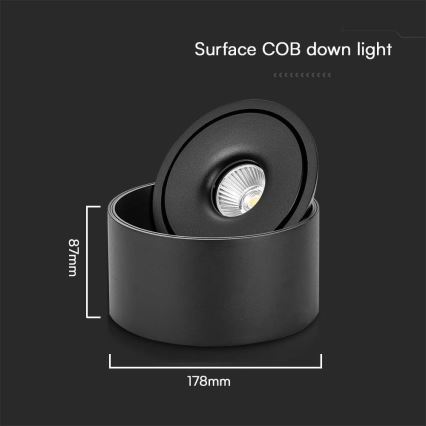LED Flexible spotlight LED/28W/230V 3000/4000/6400K CRI 90 black