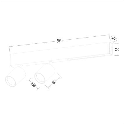 LED Spotlight MAGNET LED/5W/230V + 2xGU10/60W 3000/4000K white