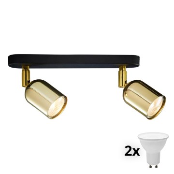 LED Spotlight TOP 2xGU10/10W/230V Black/Gold