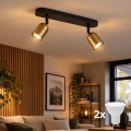 LED spotlight TOP 2xGU10/10W/230V gold/black