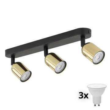 LED Spotlight TOP 3xGU10/10W/230V Black/Gold