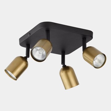 LED Spotlight TOP 4xGU10/10W/230V gold/black
