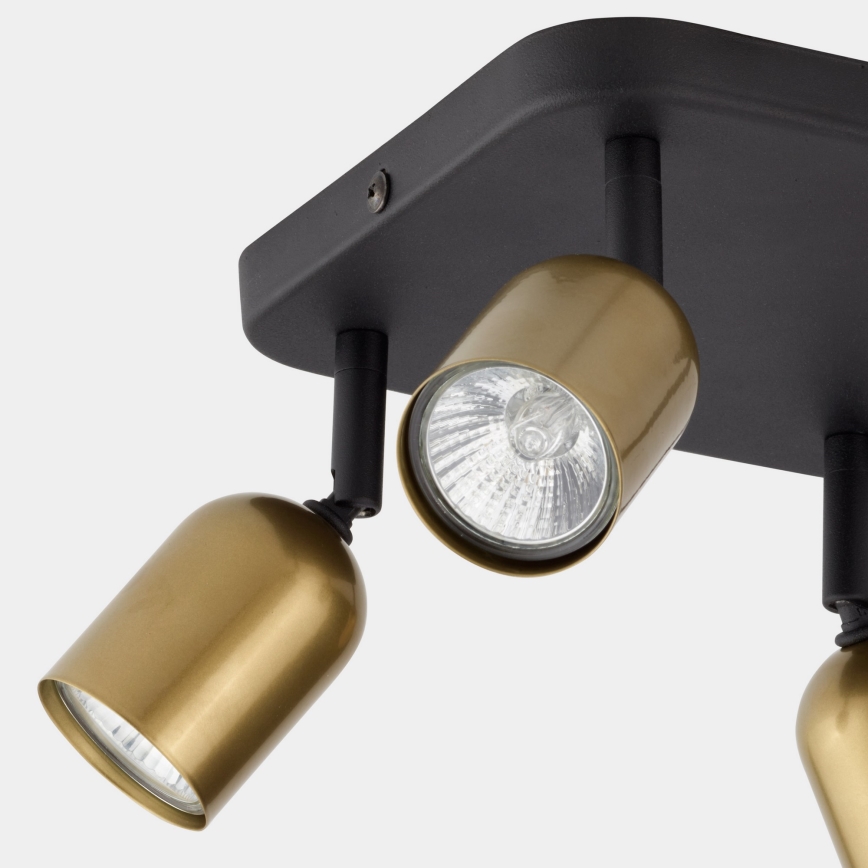 LED Spotlight TOP 4xGU10/10W/230V gold/black