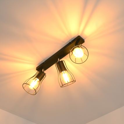 LED Spotlight TUBE II 3xE27/15W/230V black