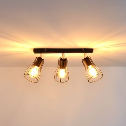 LED Spotlight TUBE II 3xE27/15W/230V black