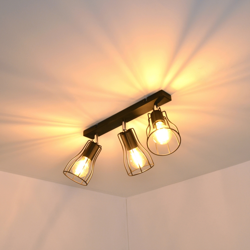 LED Spotlight TUBE II 3xE27/15W/230V black