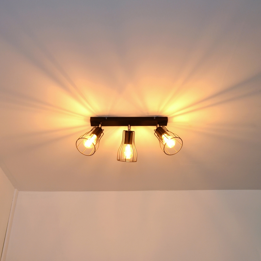 LED Spotlight TUBE II 3xE27/15W/230V black
