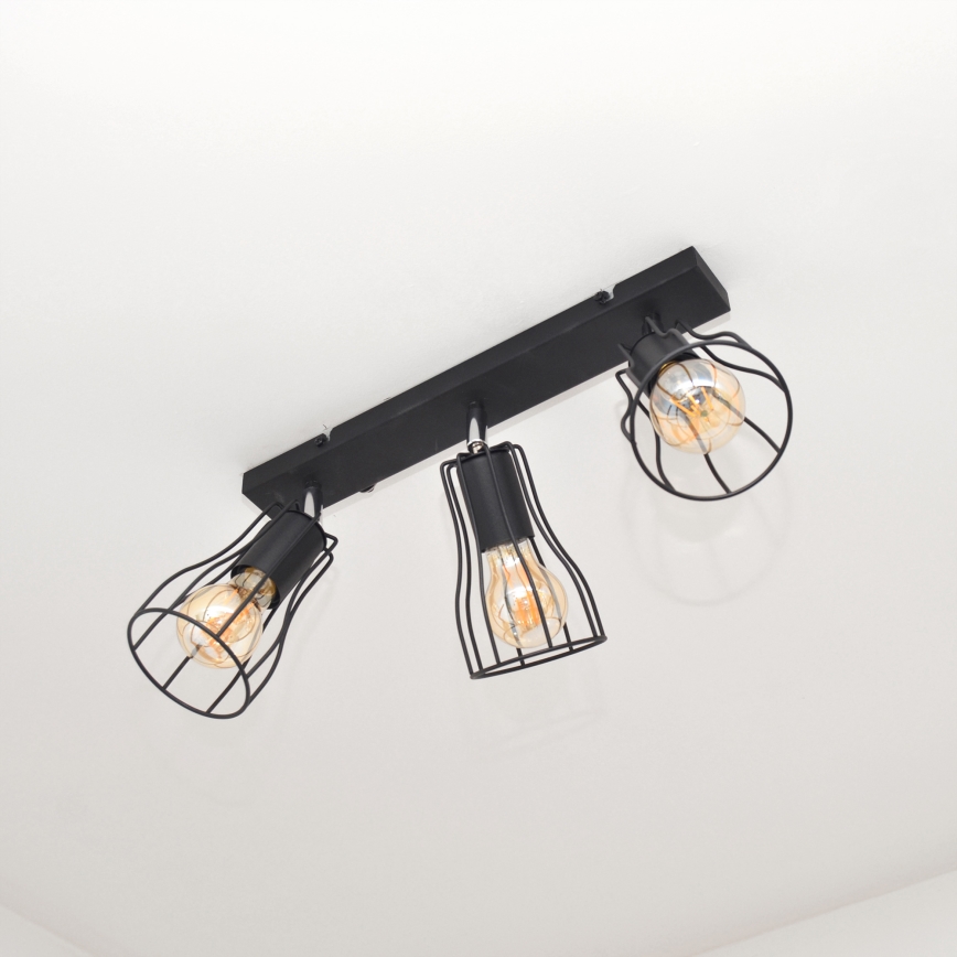 LED Spotlight TUBE II 3xE27/15W/230V black