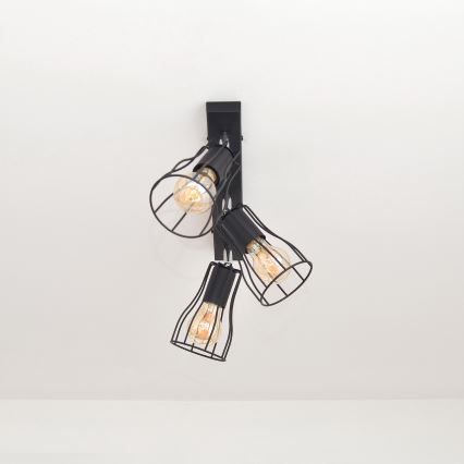 LED Spotlight TUBE II 3xE27/15W/230V black