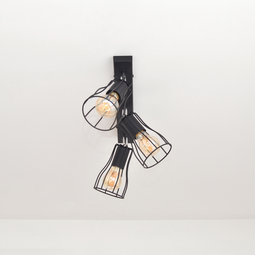 LED Spotlight TUBE II 3xE27/15W/230V black
