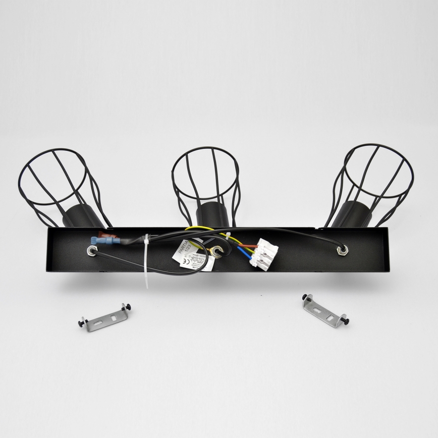 LED Spotlight TUBE II 3xE27/15W/230V black