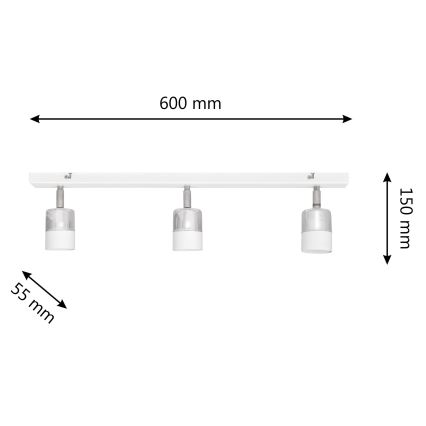 LED Spotlight TUBSSON 3xGU10/4,8W/230V white/shiny chrome