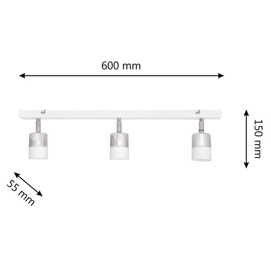 LED Spotlight TUBSSON 3xGU10/4,8W/230V white/shiny chrome
