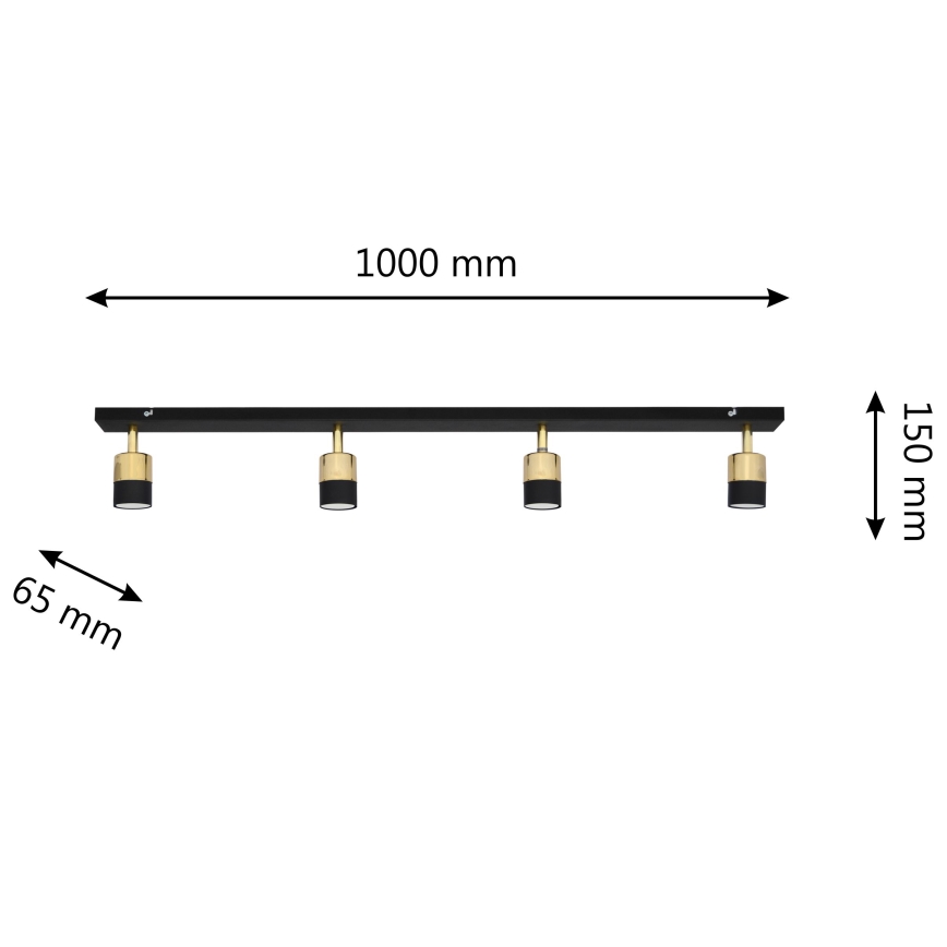 LED Spotlight TUBSSON 4xGU10/4,8W/230V black/gold