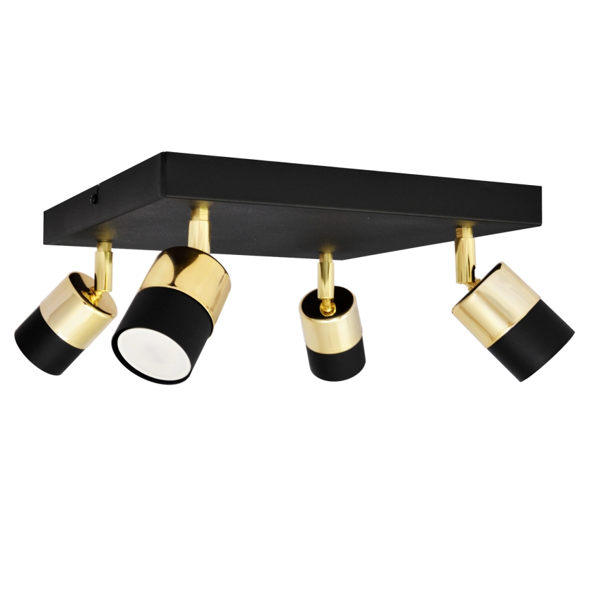 LED Spotlight TUBSSON 4xGU10/4,8W/230V black/gold