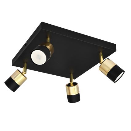 LED Spotlight TUBSSON 4xGU10/4,8W/230V black/gold
