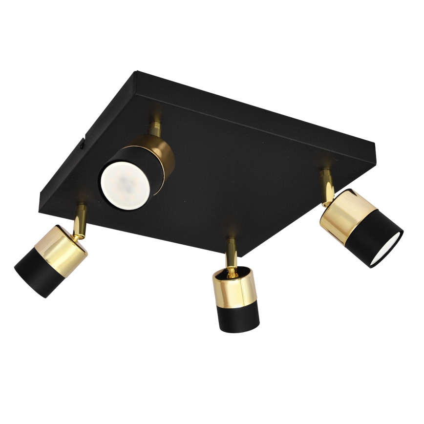 LED Spotlight TUBSSON 4xGU10/4,8W/230V black/gold