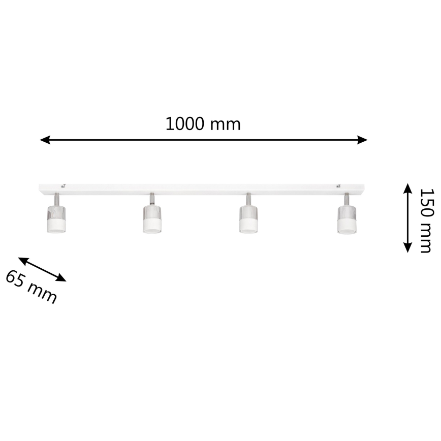 LED Spotlight TUBSSON 4xGU10/4,8W/230V white/shiny chrome
