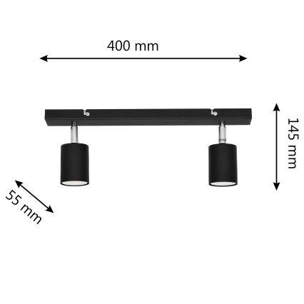 LED Spotlight TUNE 2xGU10/4,8W/230V black