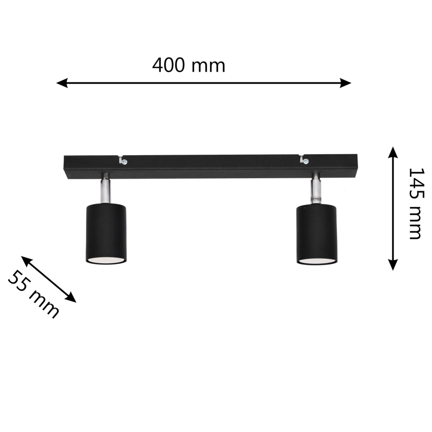 LED Spotlight TUNE 2xGU10/4,8W/230V black