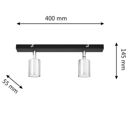 LED Spotlight TUNE 2xGU10/4,8W/230V matte chrome/black