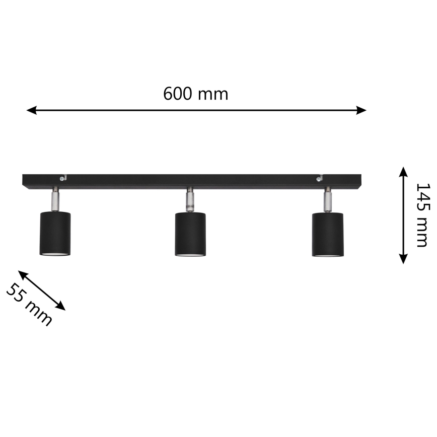 LED Spotlight TUNE 3xGU10/4,8W/230V black