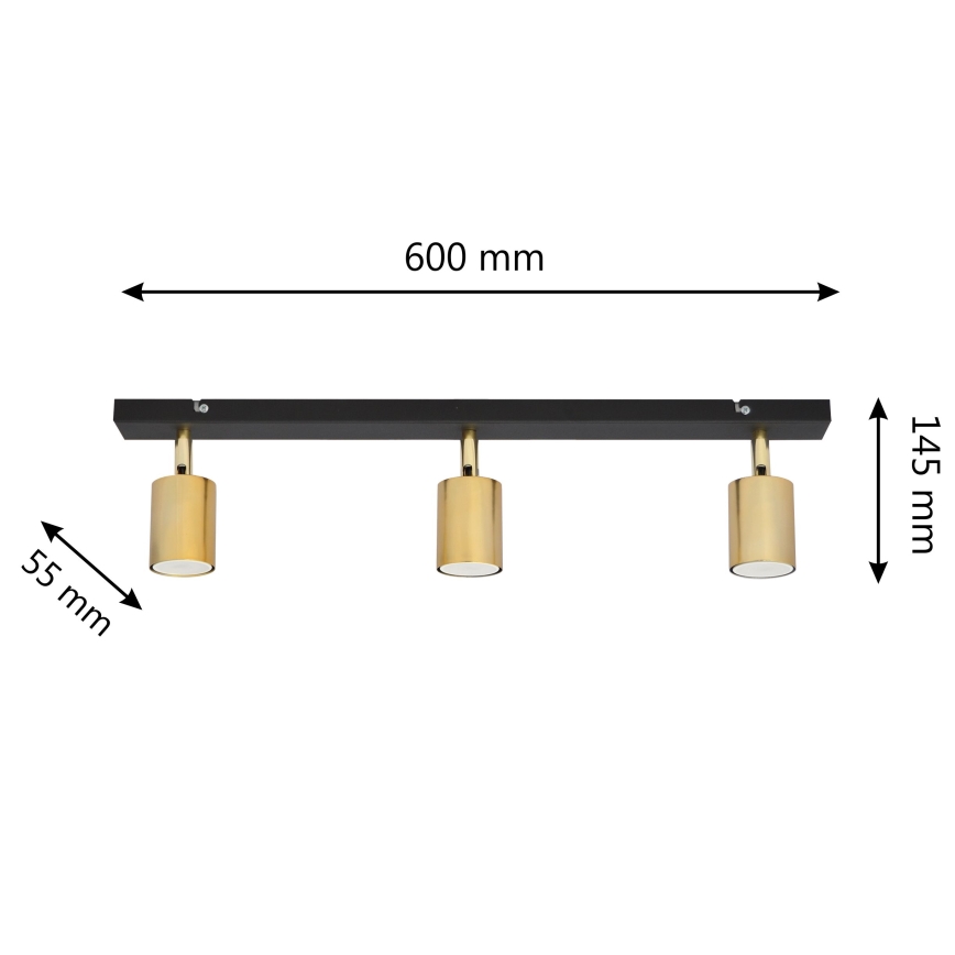 LED Spotlight TUNE 3xGU10/4,8W/230V gold/black