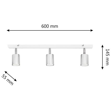 LED Spotlight TUNE 3xGU10/4,8W/230V matte chrome/white
