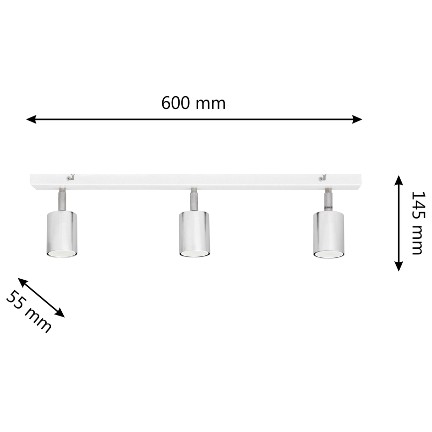 LED Spotlight TUNE 3xGU10/4,8W/230V matte chrome/white
