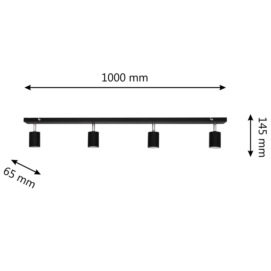 LED Spotlight TUNE 4xGU10/4,8W/230V black