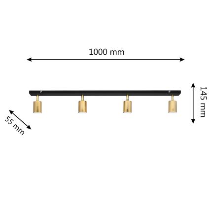 LED Spotlight TUNE 4xGU10/4,8W/230V gold/black