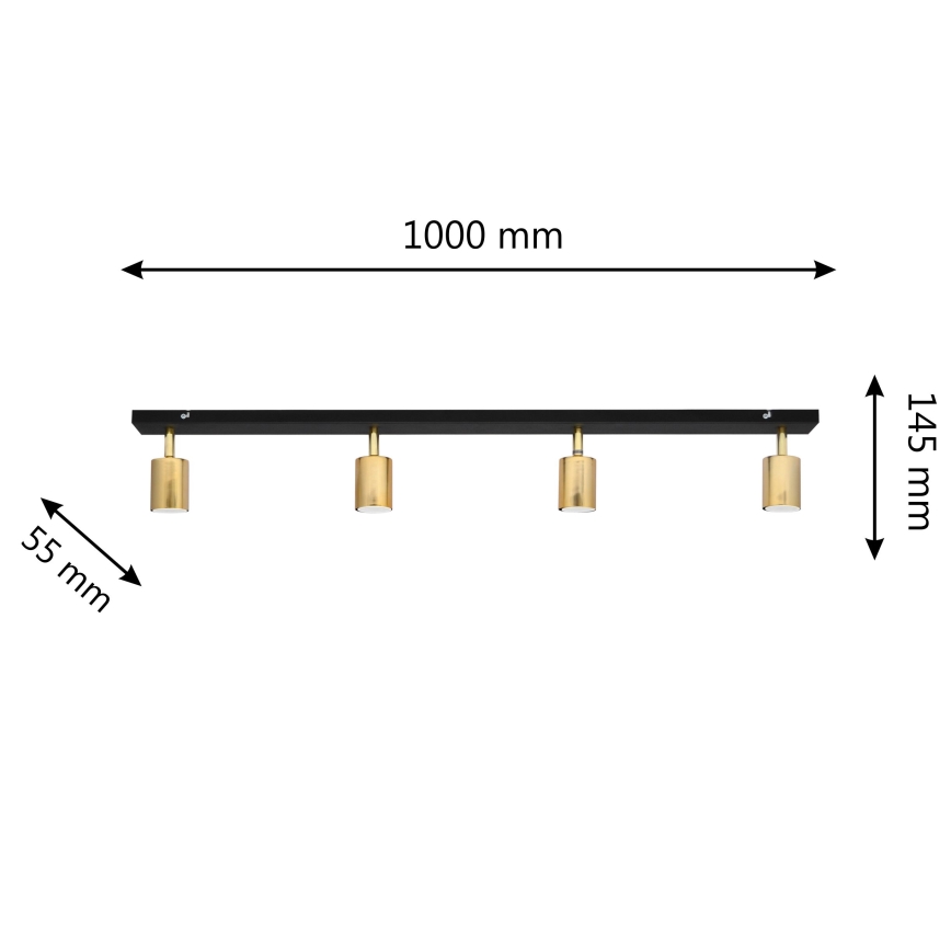 LED Spotlight TUNE 4xGU10/4,8W/230V gold/black