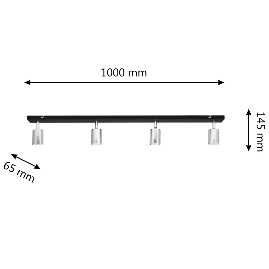 LED Spotlight TUNE 4xGU10/4,8W/230V matte chrome/black