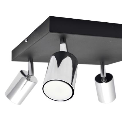 LED Spotlight TUNE 4xGU10/4,8W/230V matte chrome/black